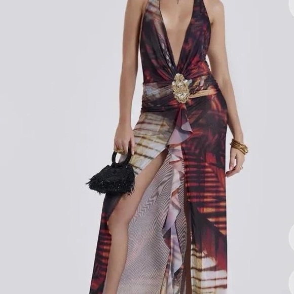 Jaded London Backless Multicolor Maxi Dress - Picture 1 of 2